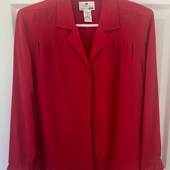 Woman’s Vintage 80s Worthington Essentials Red Blouse Still Has Original Tags - Picture 3 of 9